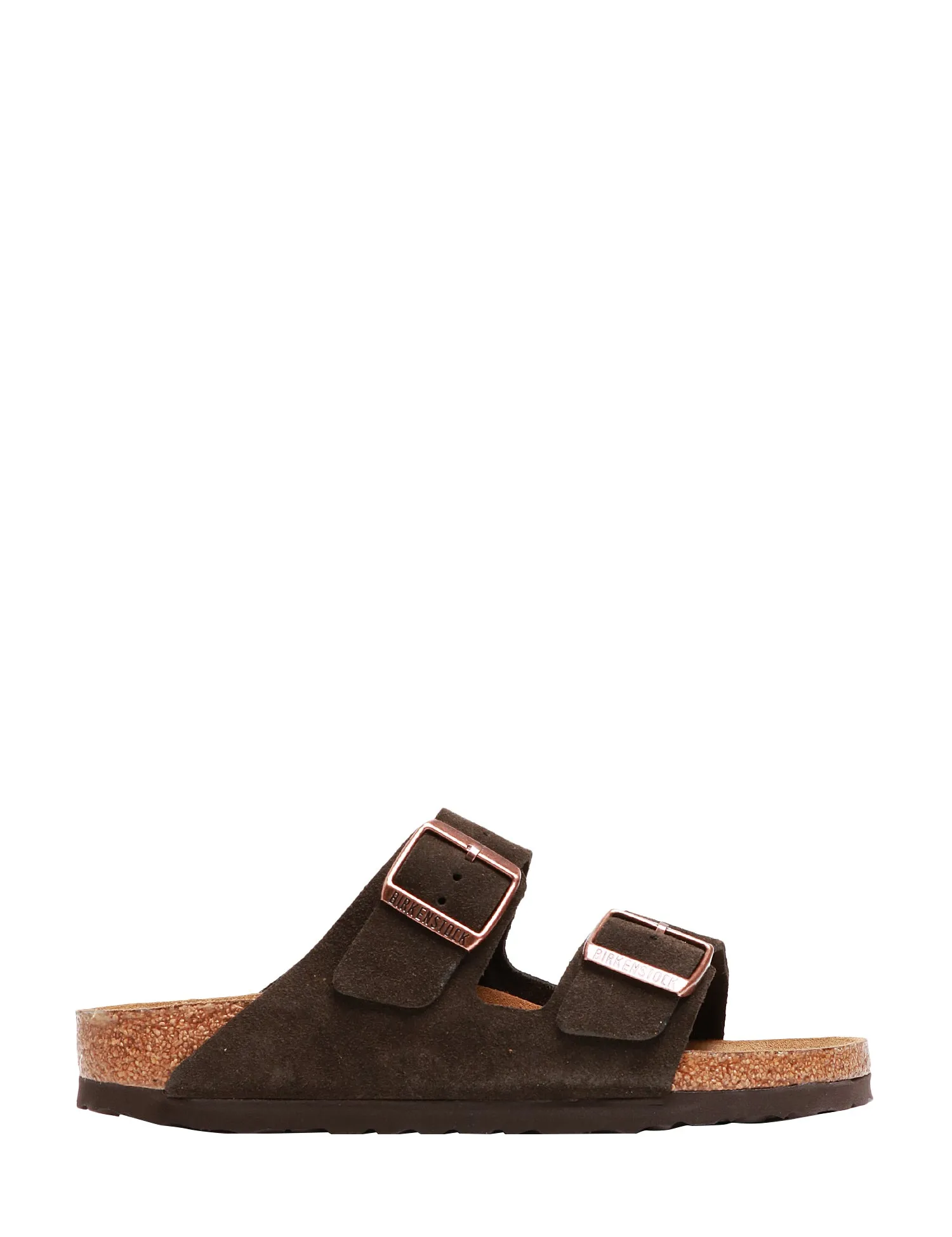 BIRKENSTOCK CIABATTA BIRKENSTOCK ARIZONA MOCHA IN PELLE SCAMOSCIATA CON FIBBIE IN METALLO REGOLABILI