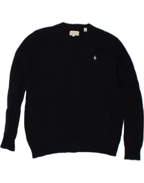 JACK & JONES Womens Crew Neck Jumper Sweater UK 14 Medium Navy Blue Wool