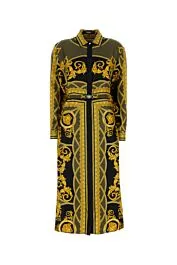 Printed silk shirt dress    