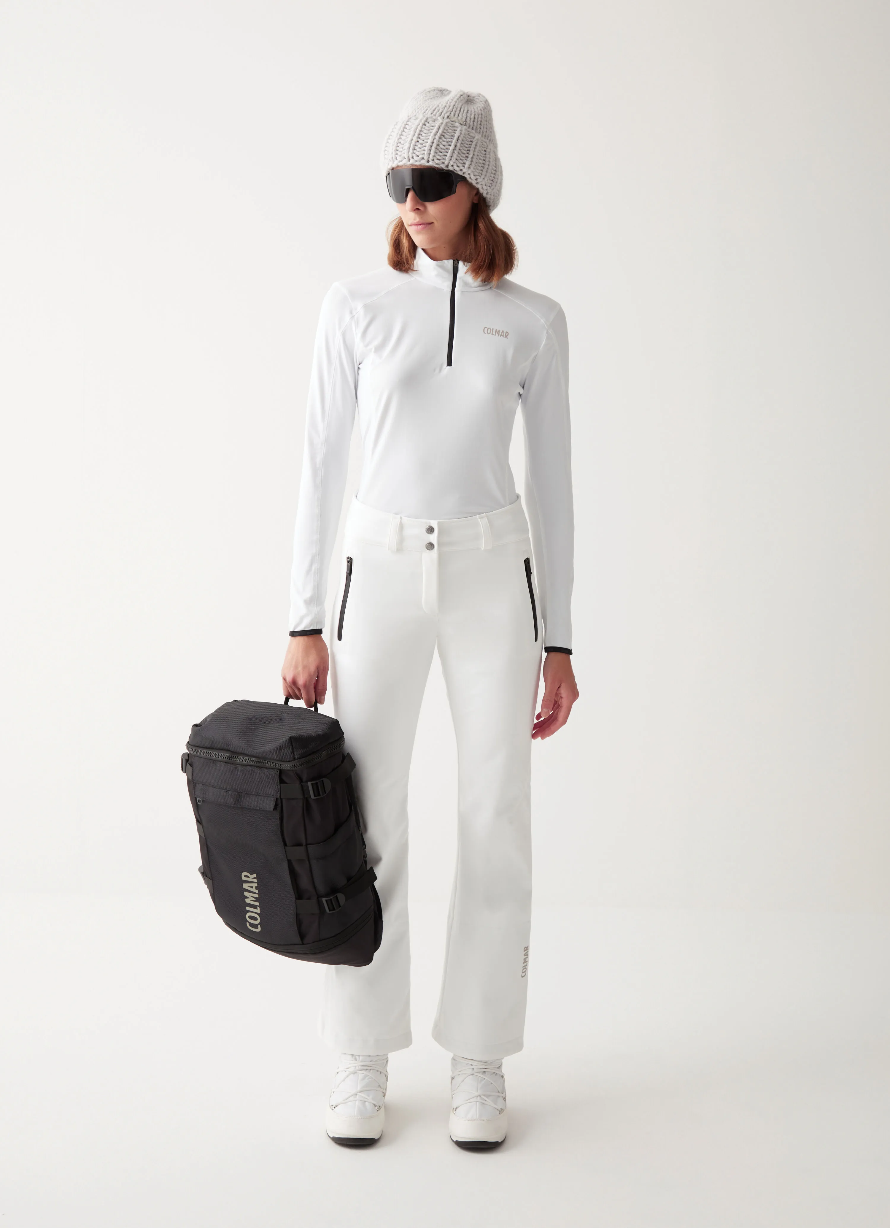 Stretch thermal ski sweater with half zip