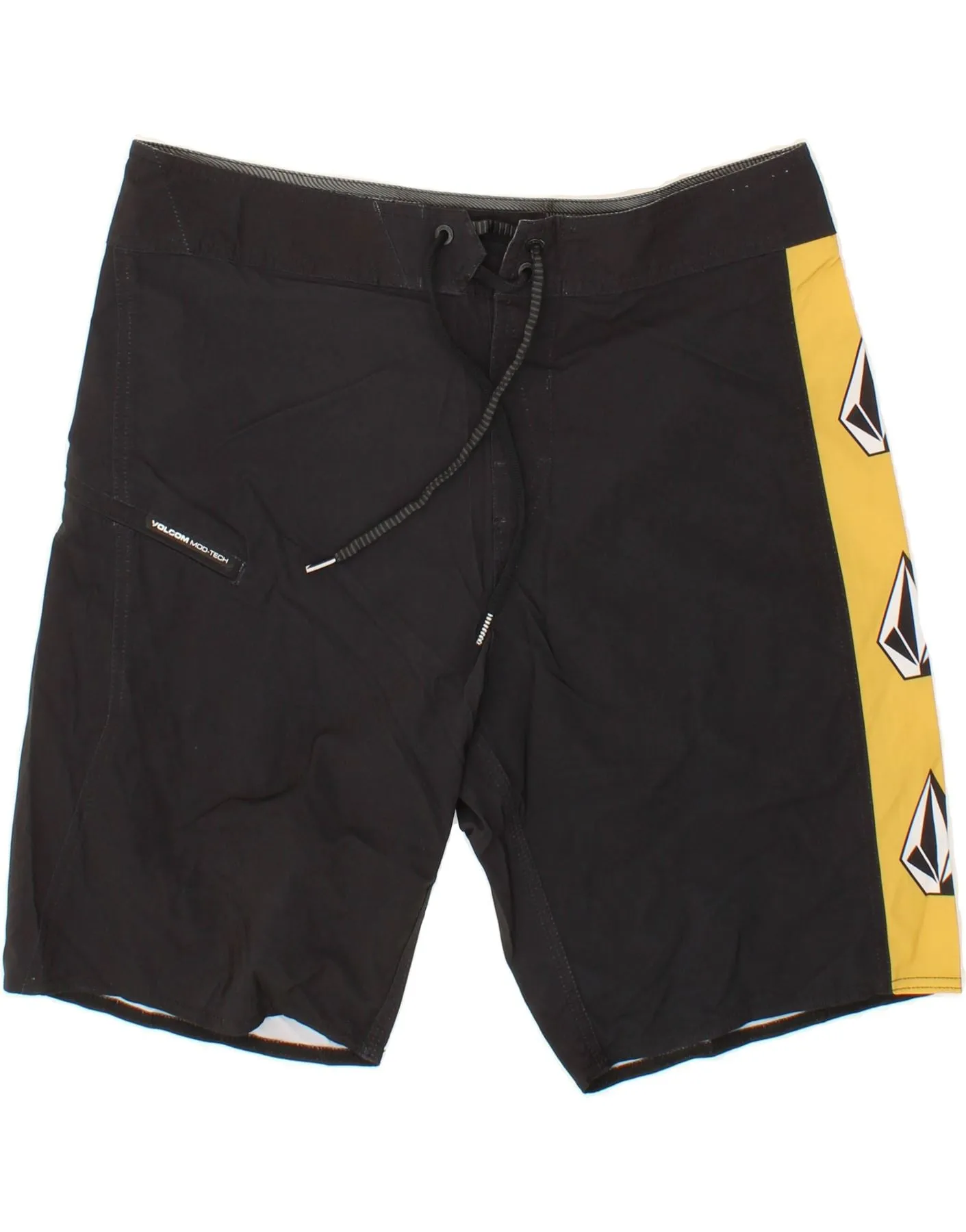 VOLCOM Mens Graphic Swimming Shorts W34 Large Navy Blue Colourblock
