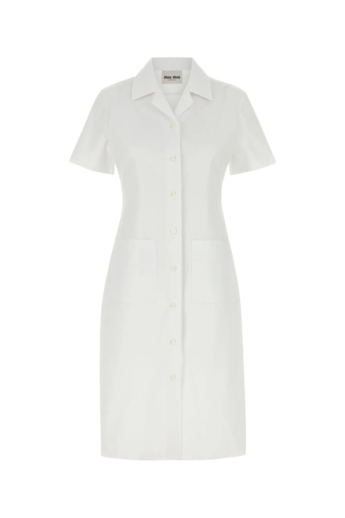 White poplin shirt dress    